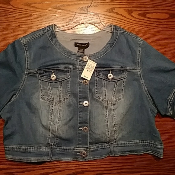 Ashley Stewart Jackets & Blazers - Cute Blue Jean Crop Jacket